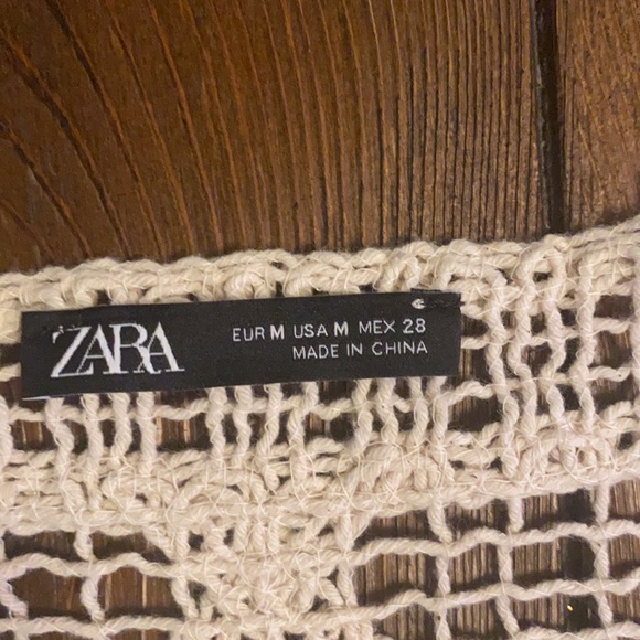 Zara Off White Cotton Crochet Dress - Picture 6 of 6